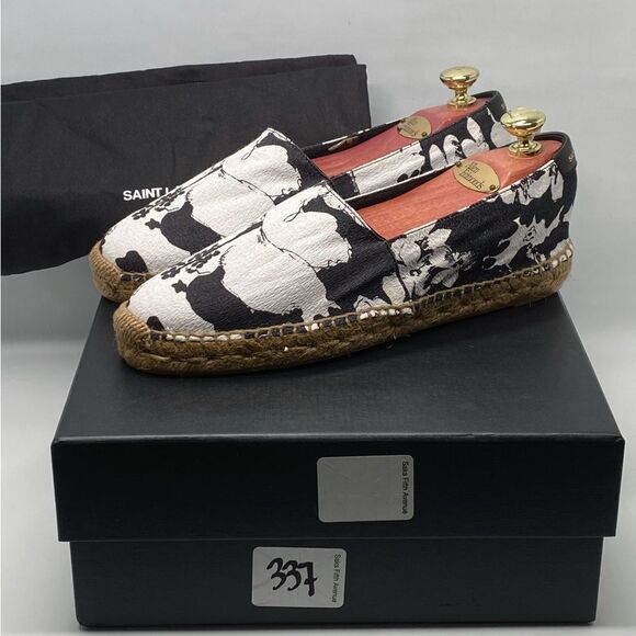 Saint Laurent Espadrille Slip On Signature Flats size 39.5 - Picture 11 of 13